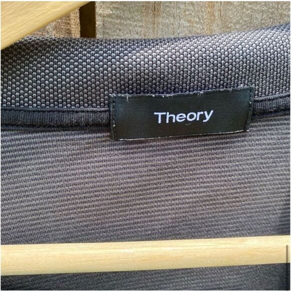 Theory Men's Gray Polo Shirt Size L Short Sleeve Casual Lightweight - Picture 4 of 5